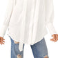 Blusa Lala com gola amarrada feminina Free People, marrom, tamanho grande