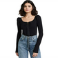 Blusa Willow Feminina Free People Preta Tamanho X-S