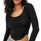 Top curto Willow Corset feminino Free People, preto, tamanho pequeno