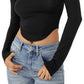 Top curto Willow Corset feminino Free People, preto, tamanho pequeno