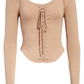 Top curto Willow Corset feminino Free People marrom tamanho pequeno
