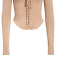 Top curto Willow Corset feminino Free People marrom tamanho pequeno