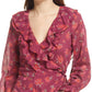 Blusa feminina Amanda com babados e manga comprida, rosa, tamanho médio, da Free People
