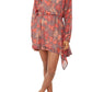 Vestido curto Teegan Floral Manga Longa Rosa Tamanho Médio para Mulheres Free People
