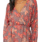Vestido curto Teegan Floral Manga Longa Rosa Tamanho Médio para Mulheres Free People