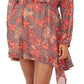 Vestido curto Teegan Floral Manga Longa Rosa Tamanho Médio para Mulheres Free People