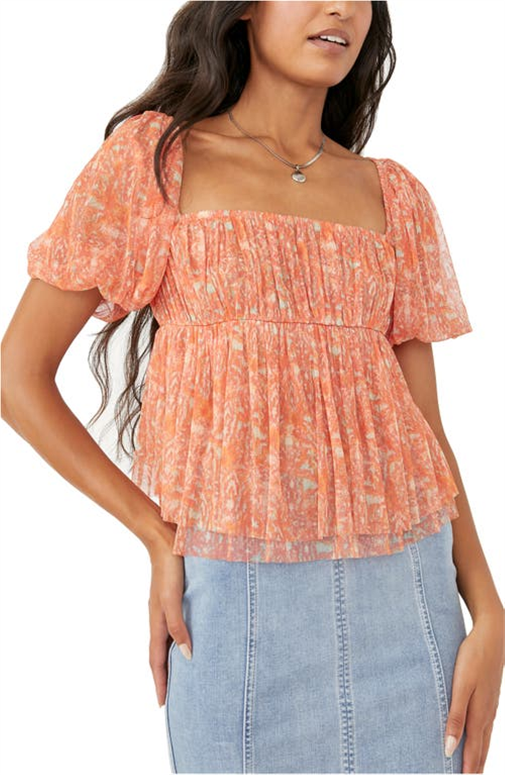 Top de malha Penelope feminino Free People laranja tamanho extragrande