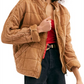 Jaqueta acolchoada feminina Free People com manga dolman, marrom, tamanho médio