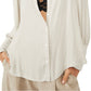 Camisa feminina Free People com botões, marrom, tamanho grande