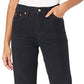 Calça jeans reta Levi's feminina de cintura alta Wedgie, preta, tamanho 30x28