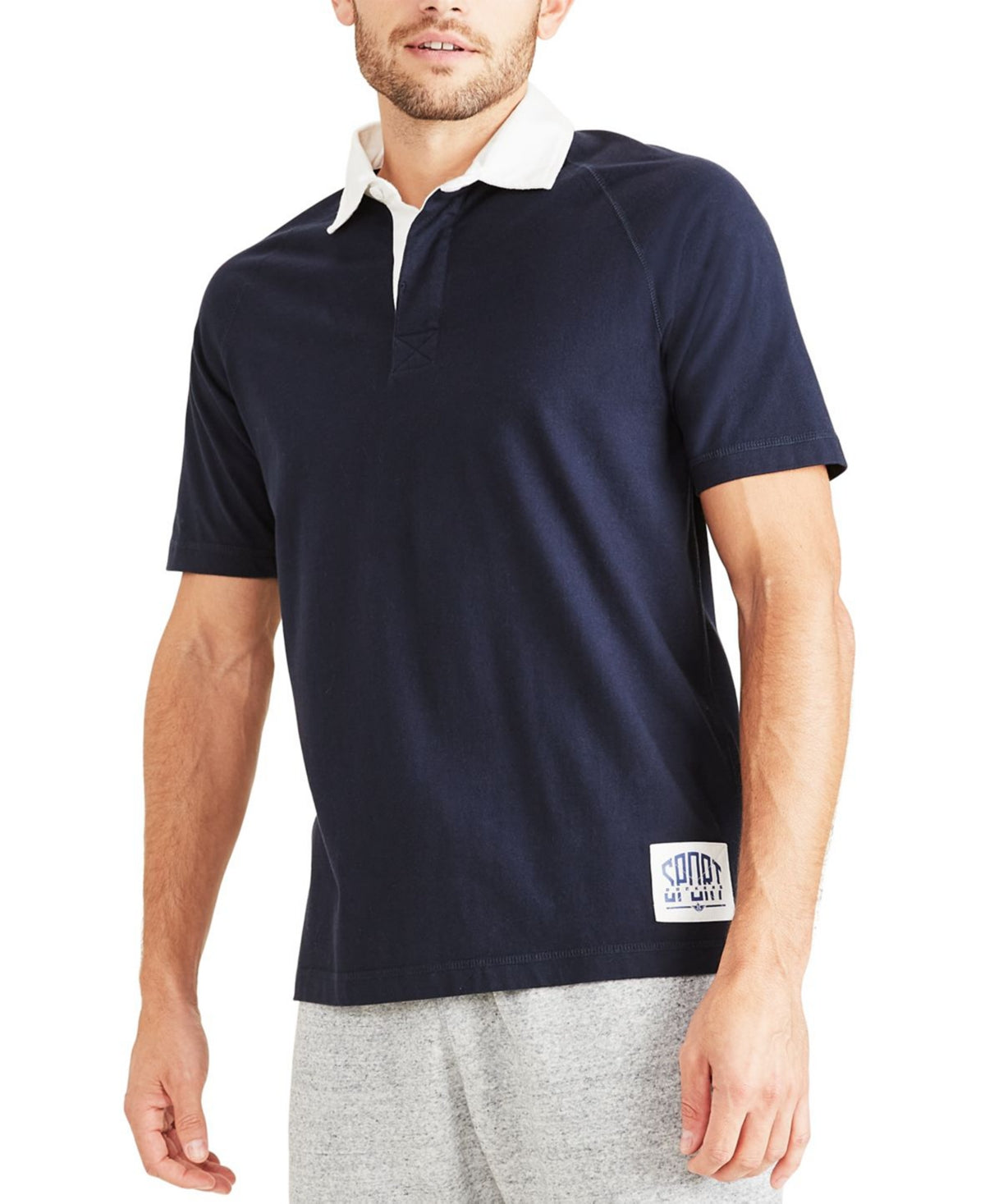 Camisa de rugby Dockers masculina regular fit azul tamanho GG