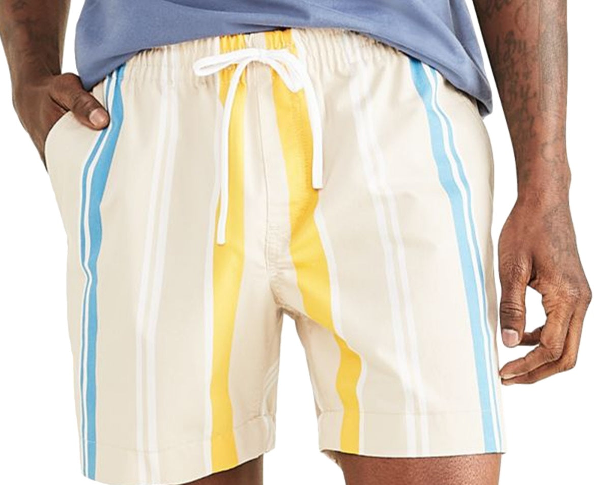 Shorts masculinos Dockers Playa Straight Fit com cordão elástico, marrom, tamanho XX-G