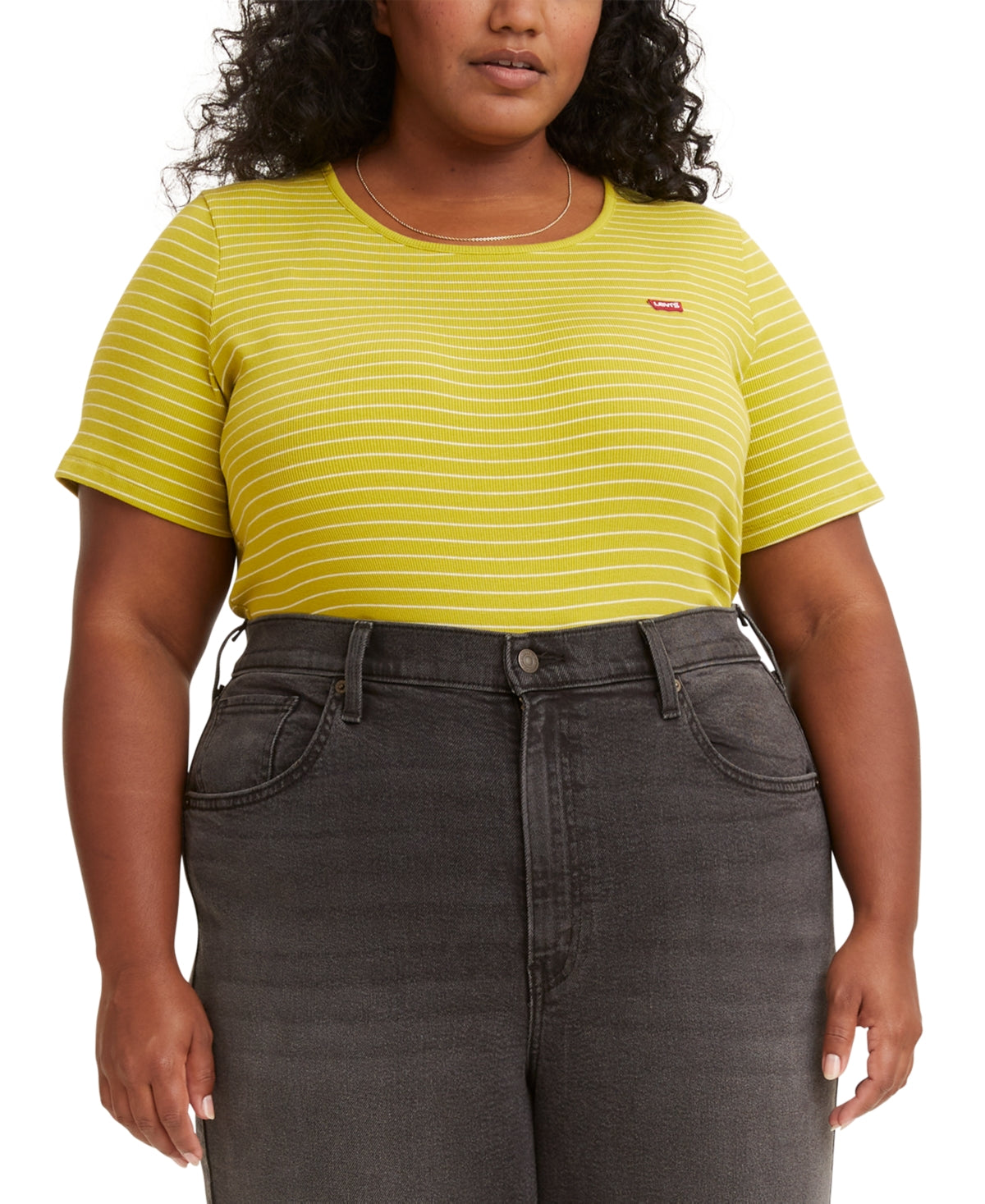 Camiseta feminina Levi's Honey de manga curta, verde, tamanho 2X