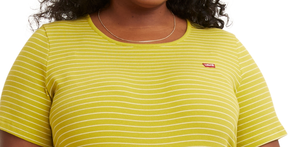 Camiseta feminina Levi's Honey de manga curta, verde, tamanho 2X