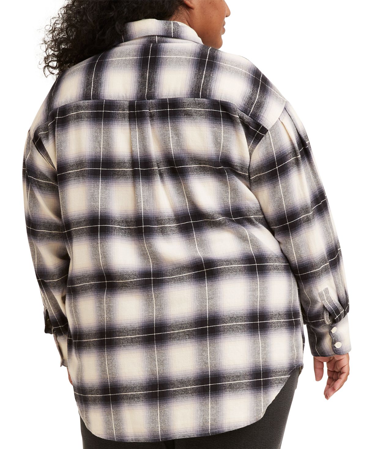 Camisa xadrez feminina Levi's de algodão Kenna, tamanhos variados 2X