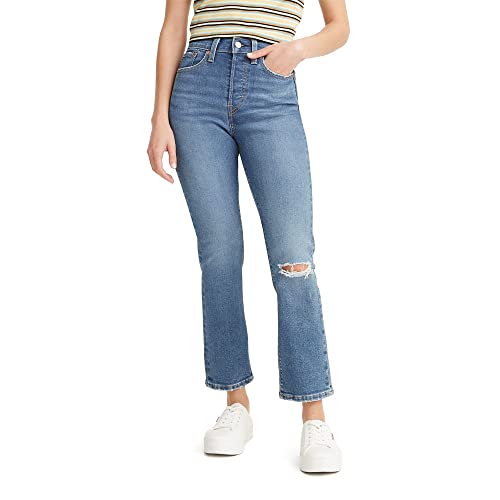 Calça jeans curta Levi's Wedgie reta feminina, tamanho 31, azul