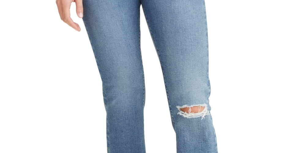 Calça jeans curta Levi's Wedgie reta feminina, tamanho 31, azul