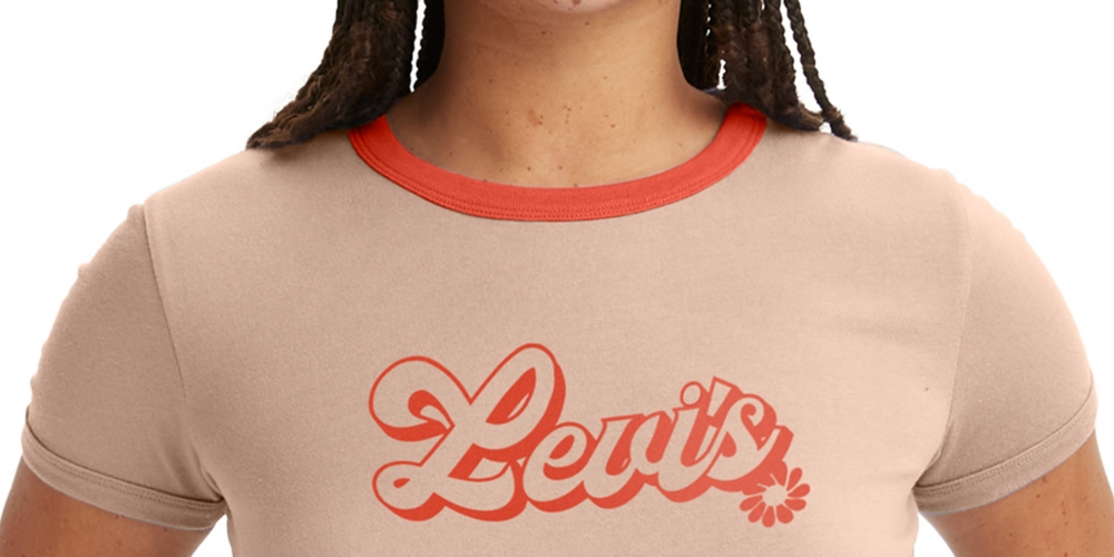 Camiseta Levi's Feminina Cotton Logo Ringer Vermelha Tamanho P