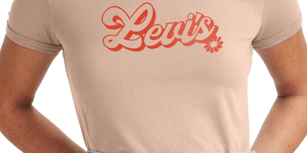 Camiseta Levi's Feminina Cotton Logo Ringer Vermelha Tamanho P