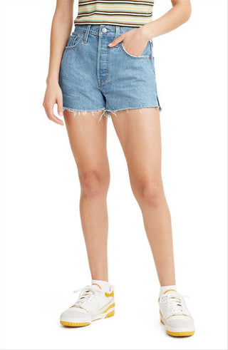 Shorts jeans Levi's Ojai Light Stone 501 Original Cutoff masculino, tamanho 34