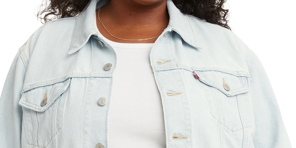 Jaqueta Trucker Levi's Trendy Plus Ex Boyfriend Feminina Azul Tamanho 4X