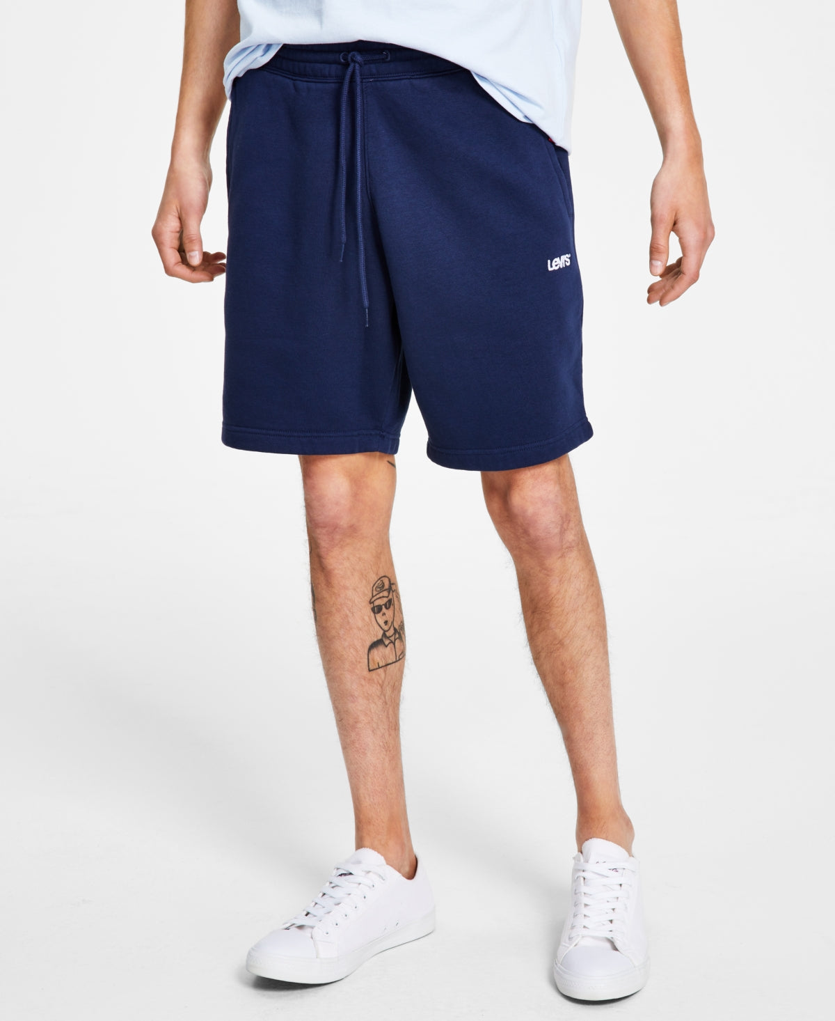 Calça de moletom Levi's masculina com ajuste relaxado sazonal e cós elástico, azul, tamanho médio