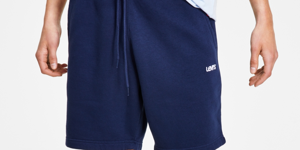 Calça de moletom Levi's masculina com ajuste relaxado sazonal e cós elástico, azul, tamanho médio