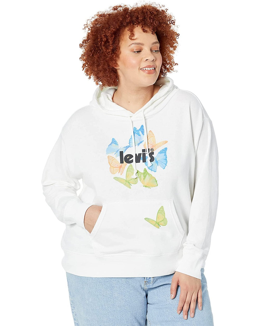Moletom com capuz feminino Levi's Graphic Standard, branco, tamanho 3X