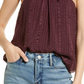 Top Halter de Seda Texturizada Drapeada FRAME em Cabernet, Tamanho X-S