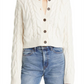 Cardigan de lã tricotado FRAME em branco-sujo, tamanho pequeno