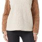 Moletom feminino Sherpa 32 Degrees com gola simulada, marrom, tamanho extragrande