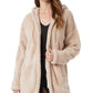 Cardigan Sherpa com capuz feminino 32 Degrees, bege, tamanho G
