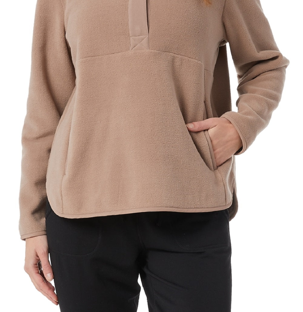 32 Degrees Moletom Feminino de Lã com Gola Simulada Marrom Tamanho X-S