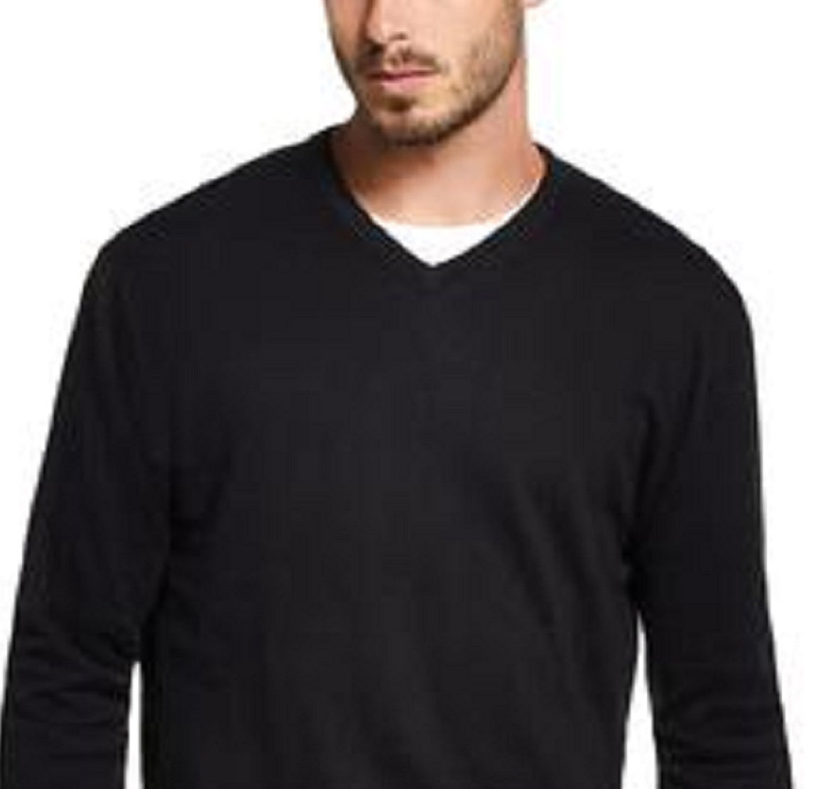 Suéter masculino vintage à prova de intempéries com decote em V e mistura de cashmere, preto, tamanho grande