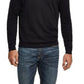 Suéter masculino vintage à prova de intempéries com decote em V e mistura de cashmere, preto, tamanho grande