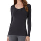 Blusa feminina com decote redondo e aquecimento aconchegante 32 Degrees, preta
