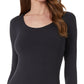 Blusa feminina com decote redondo e aquecimento aconchegante 32 Degrees, preta