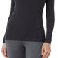 Blusa feminina com decote redondo e aquecimento aconchegante 32 Degrees, preta