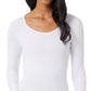 32 Degrees Top feminino aconchegante com decote redondo e calor, branco, tamanho extrapequeno