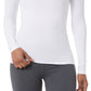 32 Degrees Top feminino aconchegante com decote redondo e calor, branco, tamanho extrapequeno