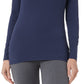 32 Degrees Top feminino com decote redondo e calor aconchegante, azul, tamanho XX-G