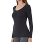Blusa feminina com decote redondo e aquecimento aconchegante 32 Degrees, preta