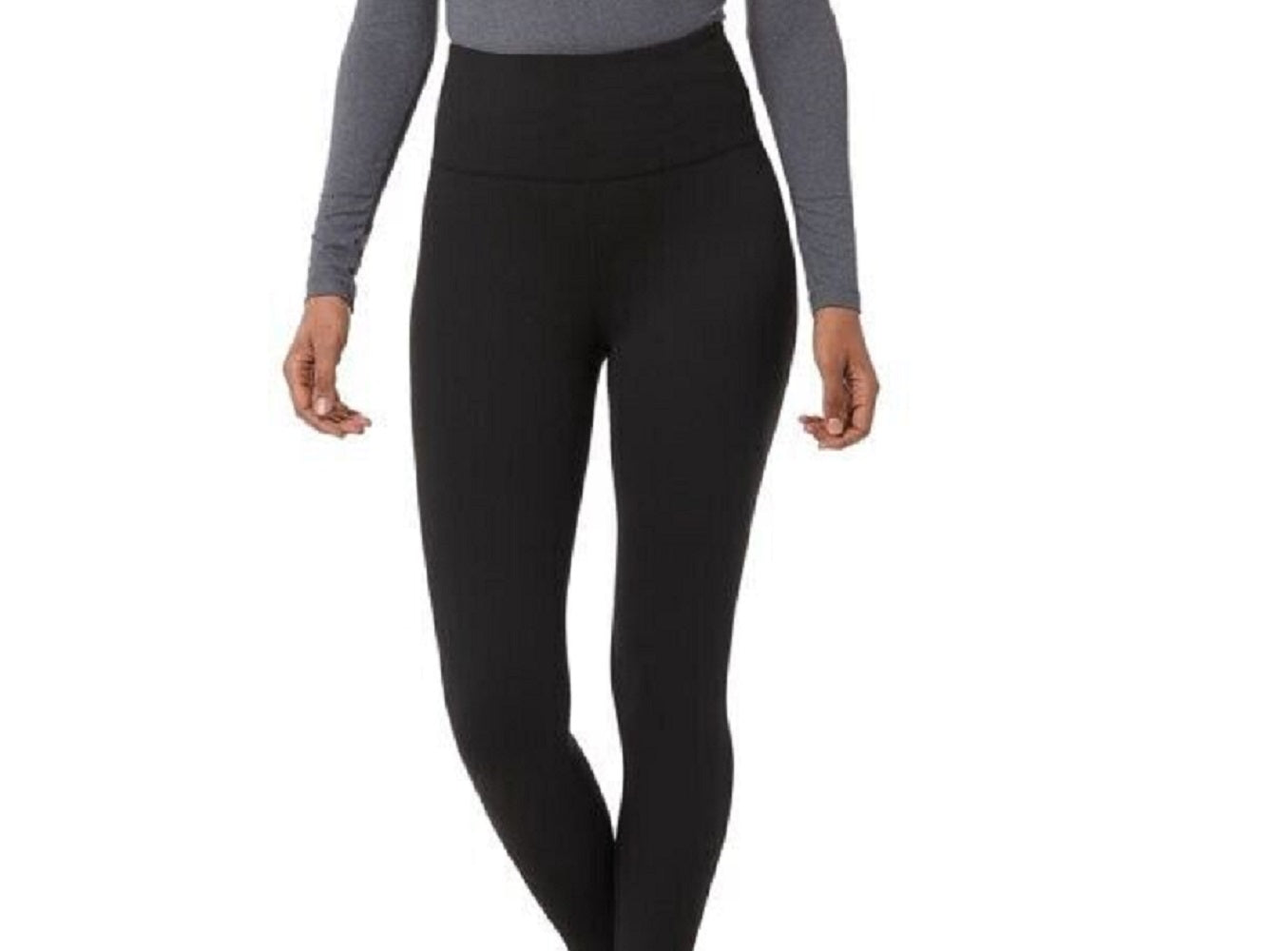 Leggings femininas de cintura alta e calor aconchegante 32 graus, pretas, tamanho médio