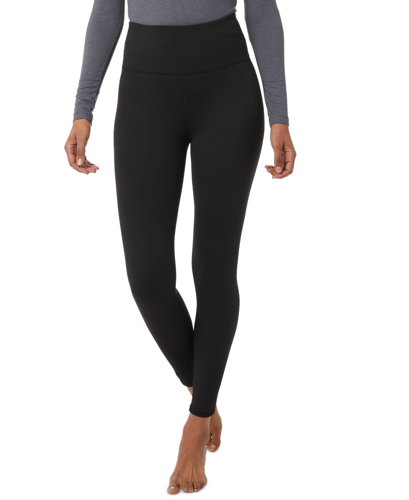 Leggings femininas de cintura alta e calor aconchegante 32 graus, pretas, tamanho grande