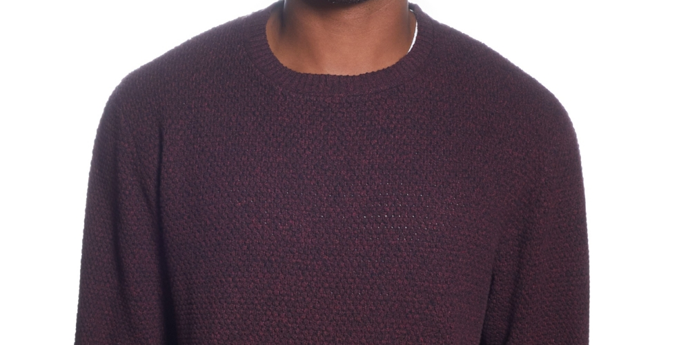 Suéter masculino vintage impermeável Marl Crew vermelho tamanho G