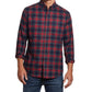 Camisa de flanela xadrez xadrez masculina vintage à prova de intempéries, azul, tamanho pequeno