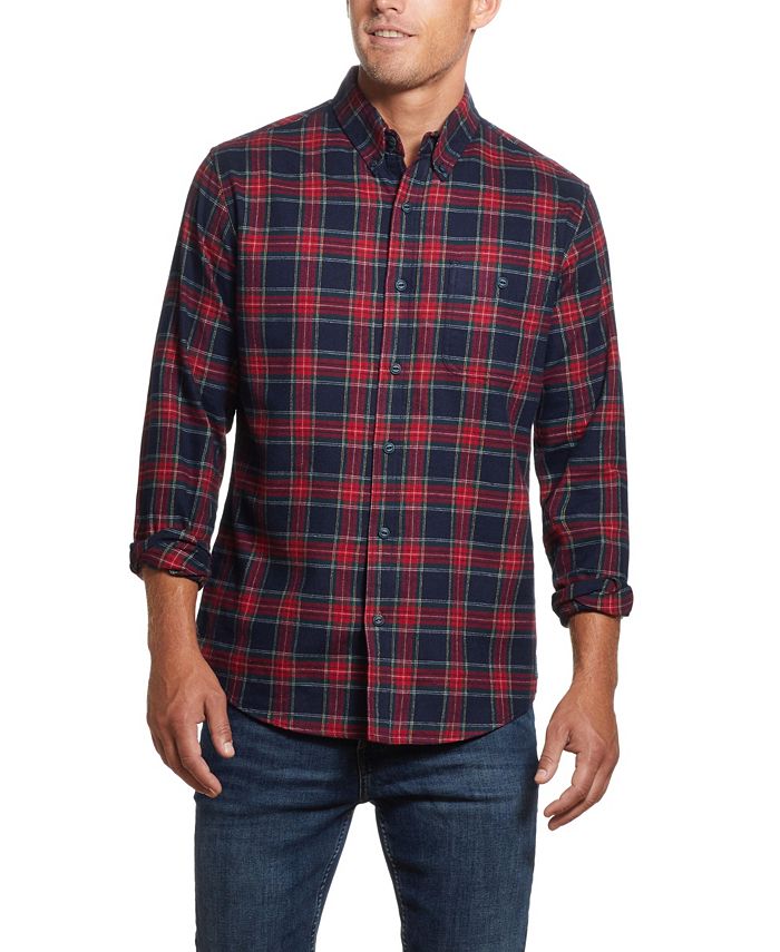 Camisa de flanela xadrez xadrez masculina vintage à prova de intempéries, azul, tamanho pequeno