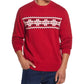 Suéter masculino vintage à prova de intempéries com listras no peito e floco de neve, vermelho, tamanho 2XL