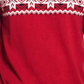 Suéter masculino vintage à prova de intempéries com listras no peito e floco de neve, vermelho, tamanho 2XL