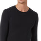 Camisa de gola redonda masculina 32 Degrees Heat, preta, tamanho médio